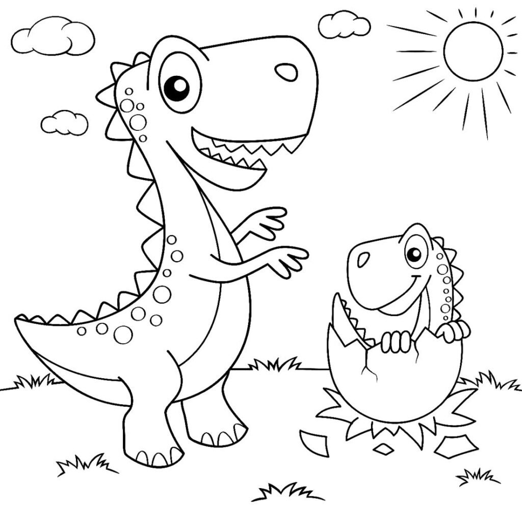 desenho de t rex para pintar e colorir 172