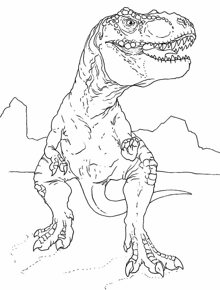 desenho de t rex para pintar e colorir 2