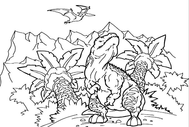 desenho de t rex para pintar e colorir 23