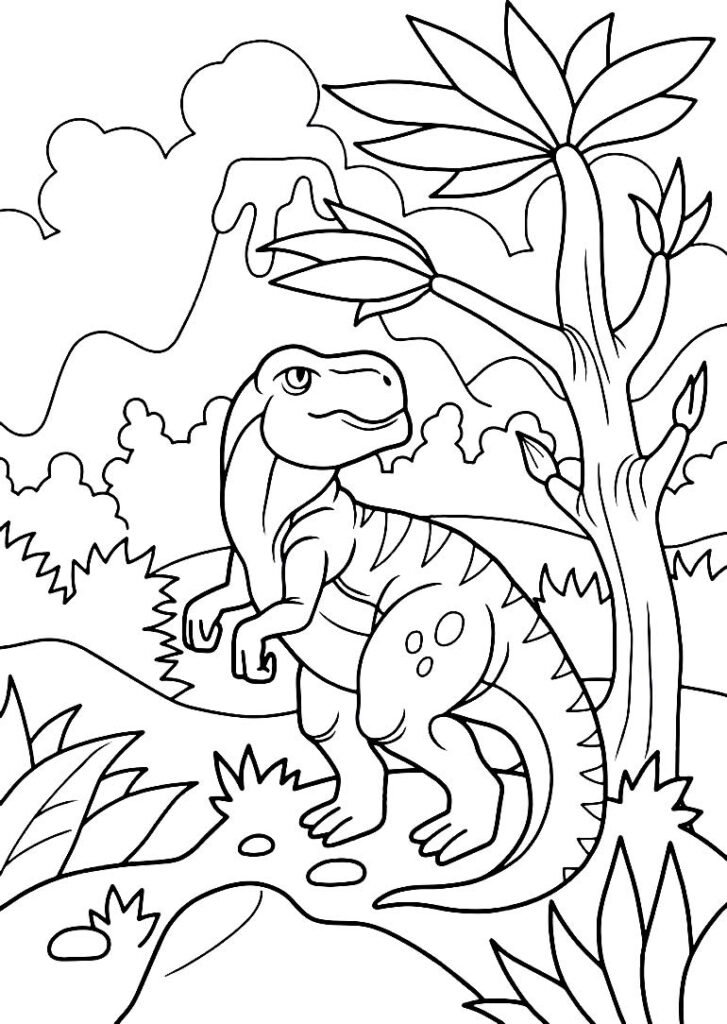 desenho de t rex para pintar e colorir 24