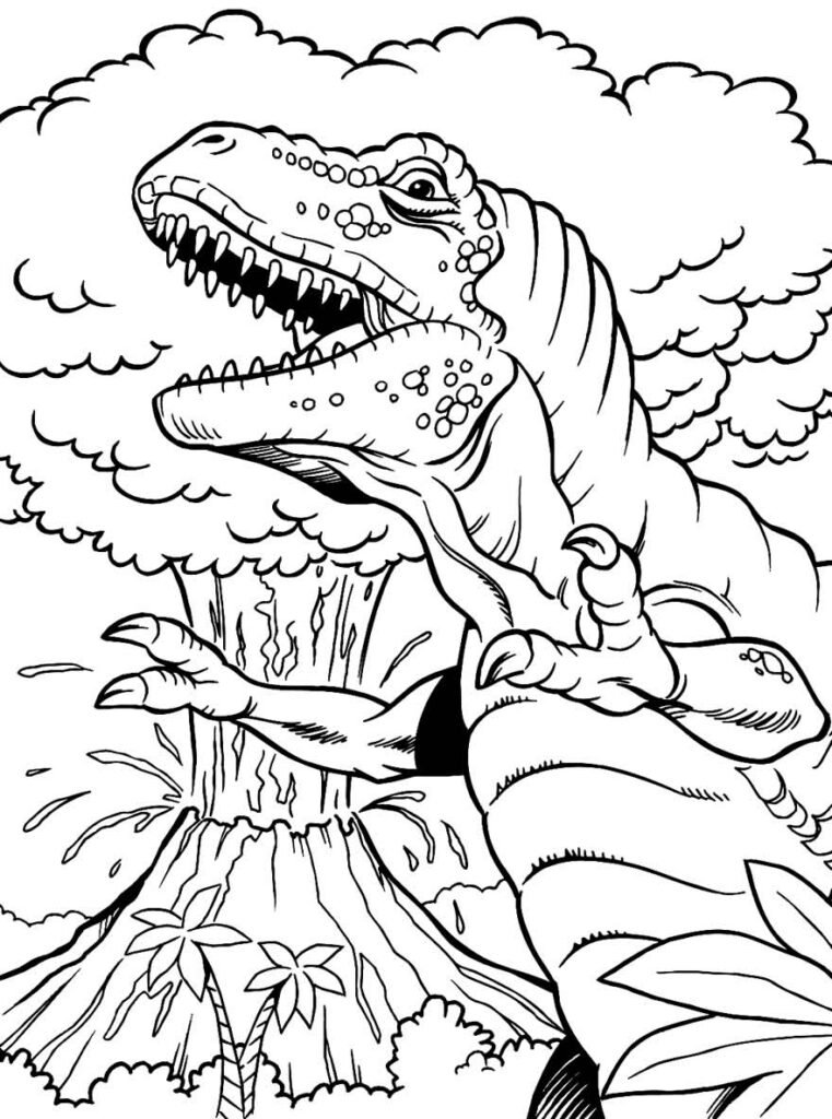 desenho de t rex para pintar e colorir 9