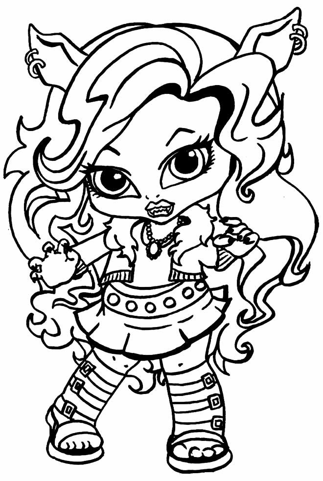 desenho monster high para colorir clawdeen wolf kid