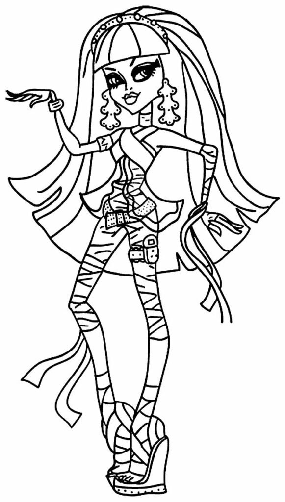 desenho monster high para colorir cleo de nile mumia