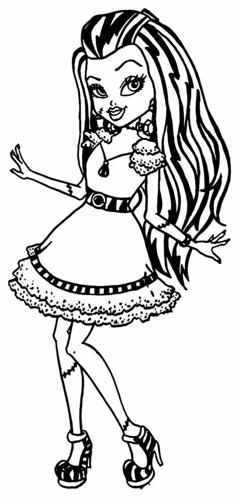 desenho monster high para colorir draculaura pose