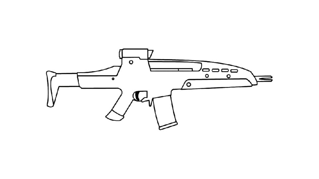 desenho para colorir free fire arma