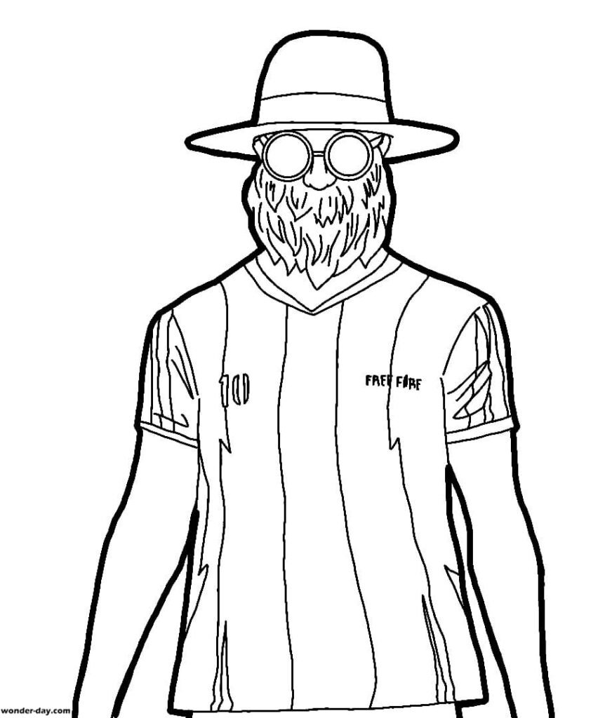 desenho para colorir free fire chapeu de palha