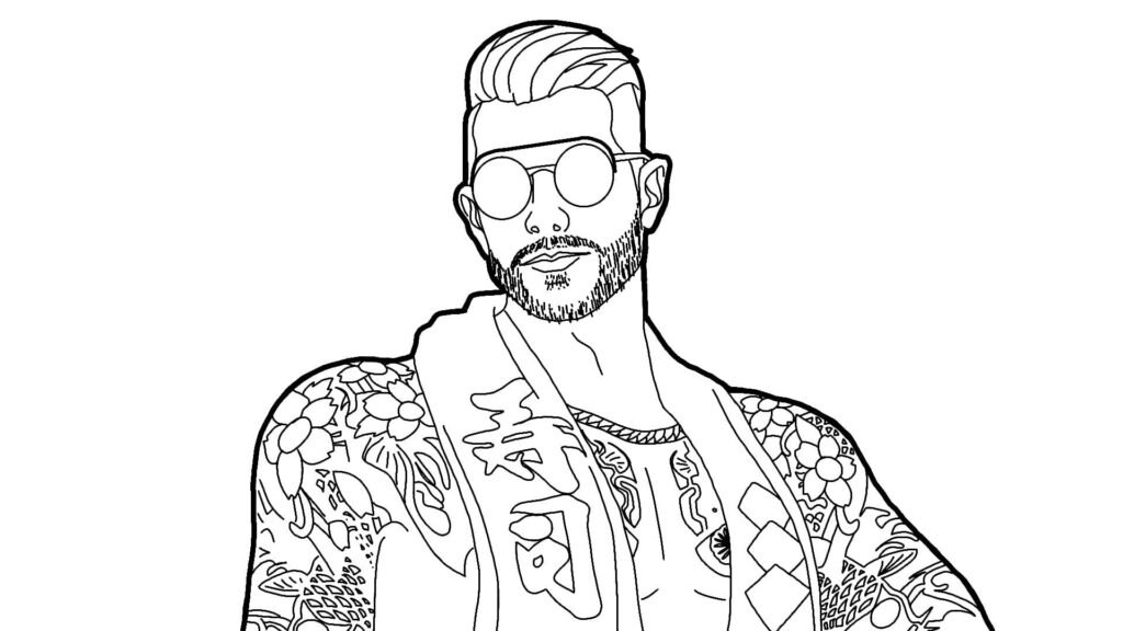 desenho para colorir free fire dj alok