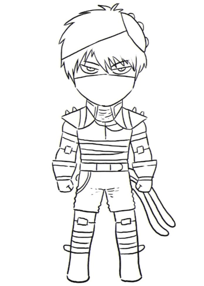 desenho para colorir free fire ninja