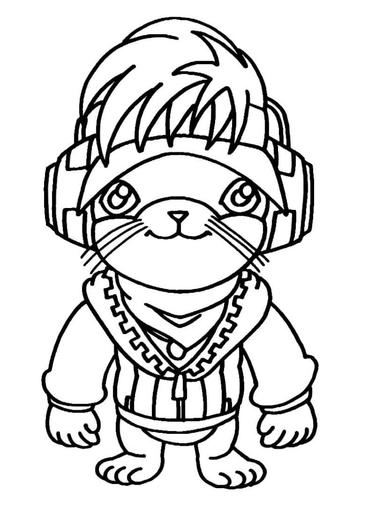 desenho para colorir free fire pet