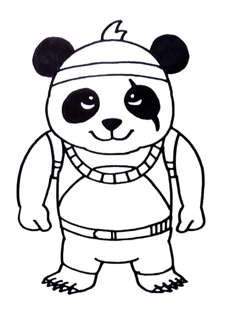 desenho para colorir free fire pet panda