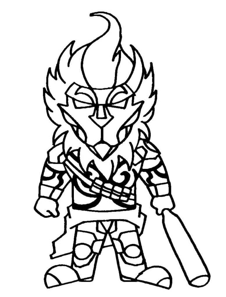 desenho para colorir free fire wukong