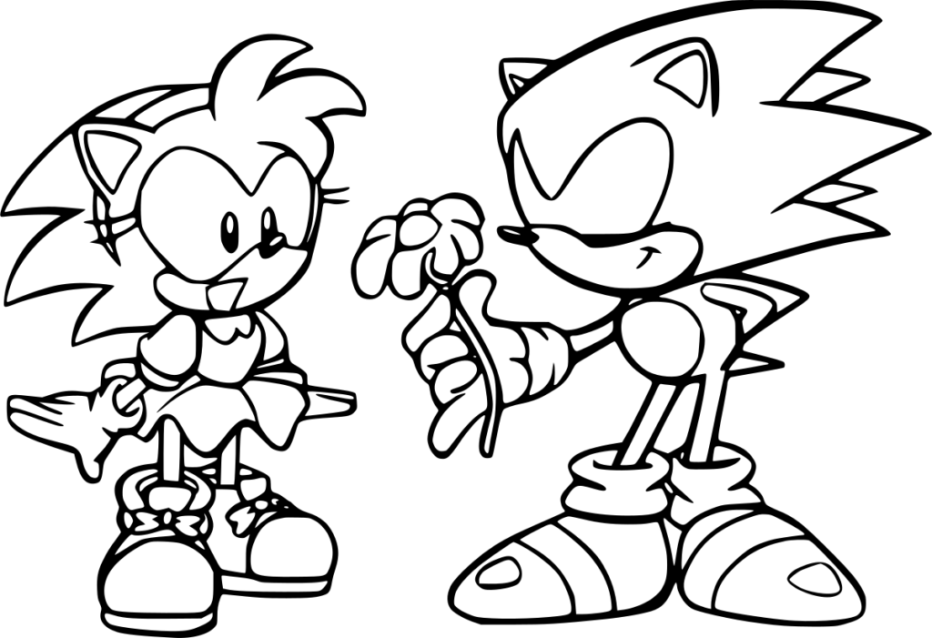 desenho sonic amy flor colorir