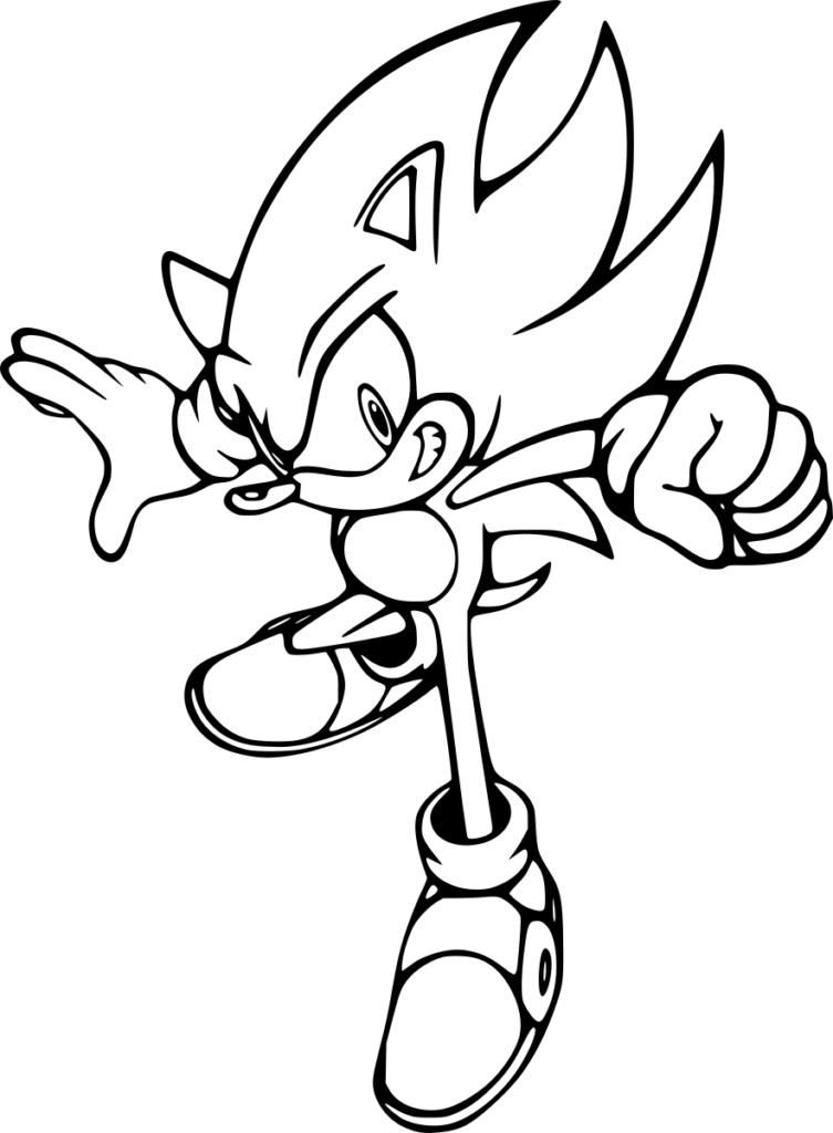 desenho sonic pulando colorir