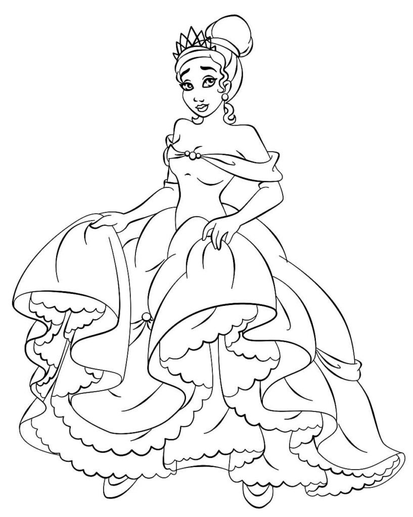 desenhos da princesa tiana para colorir 10
