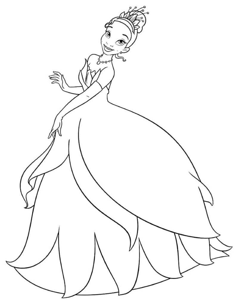 desenhos da princesa tiana para colorir 12