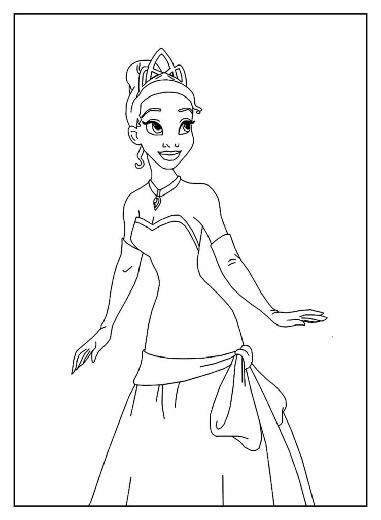 desenhos da princesa tiana para colorir 17