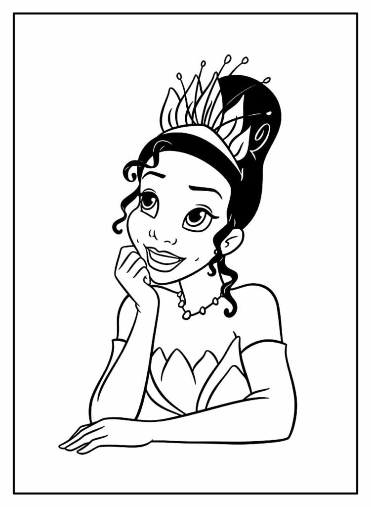 desenhos da princesa tiana para colorir 2