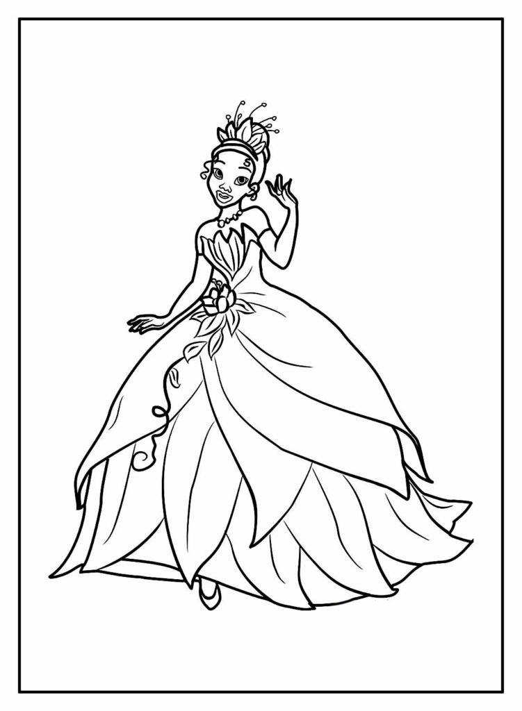 desenhos da princesa tiana para colorir 3