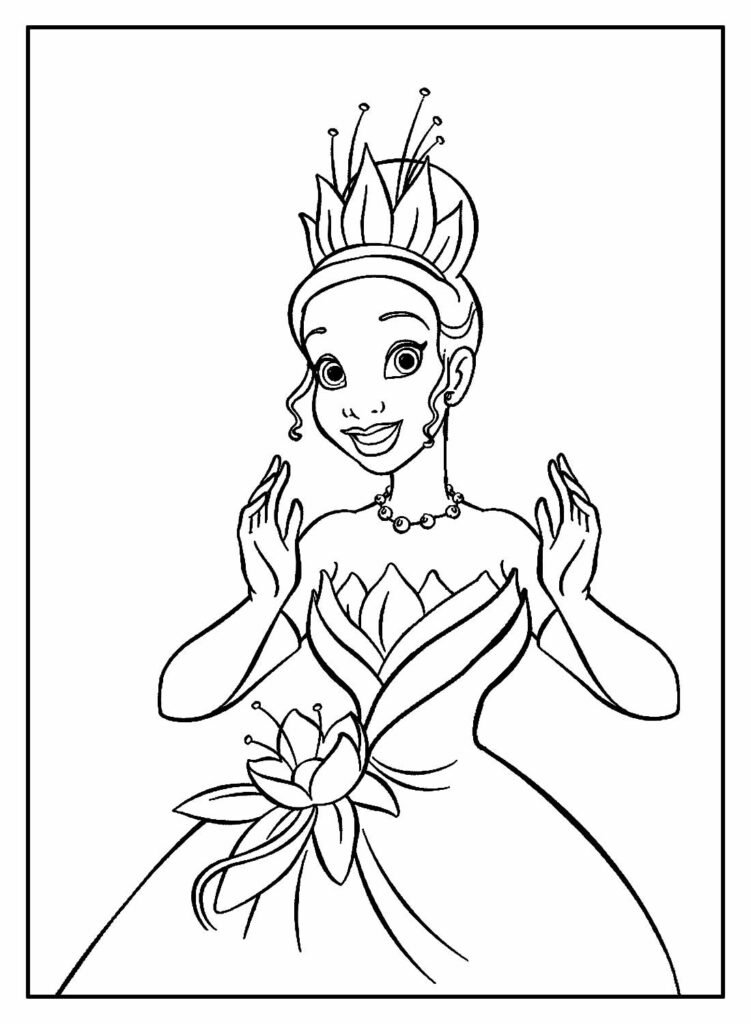 desenhos da princesa tiana para colorir 4