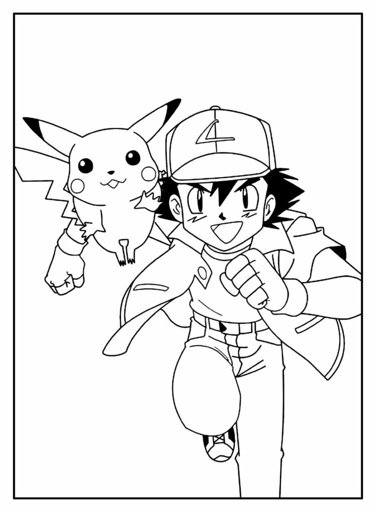 Desenhos de Ash para colorir - Bora Colorir