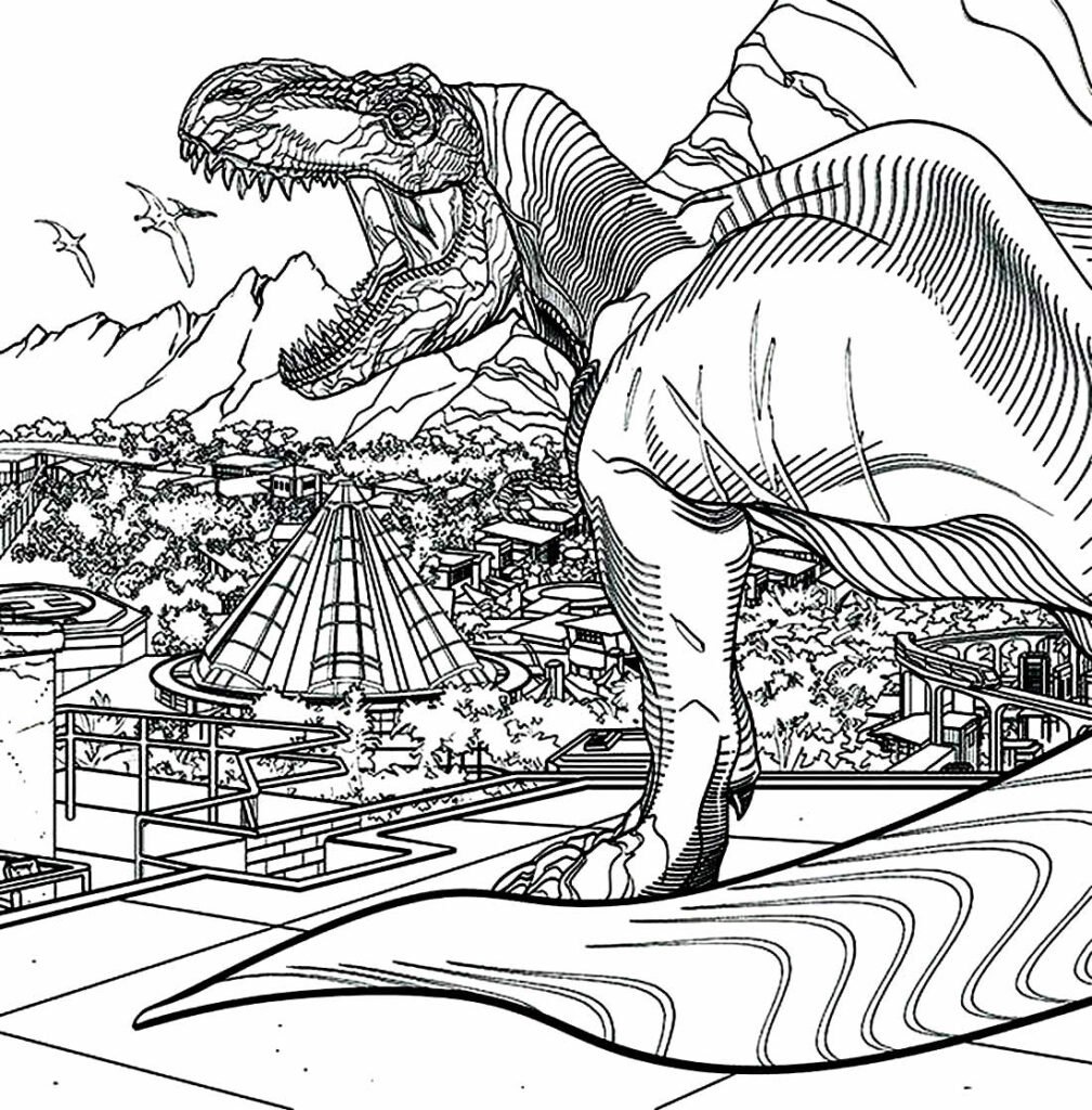 desenhos de jurassic park para colorir 1