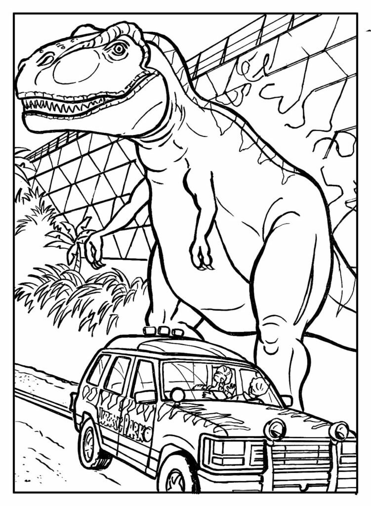 desenhos de jurassic park para colorir 2