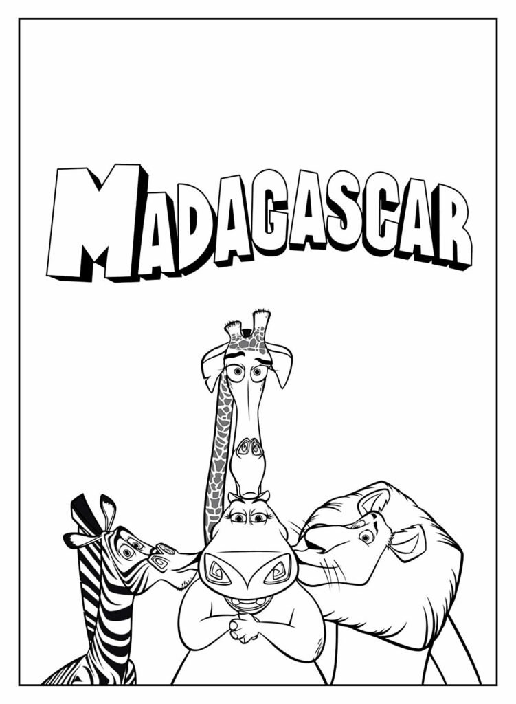 Desenhos Para Pintar e Colorir Madagascar 2 - Imprimir Desenho 039
