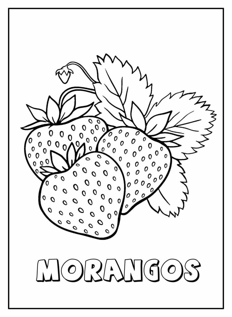 Desenho de Morangos para Colorir - Colorir.com