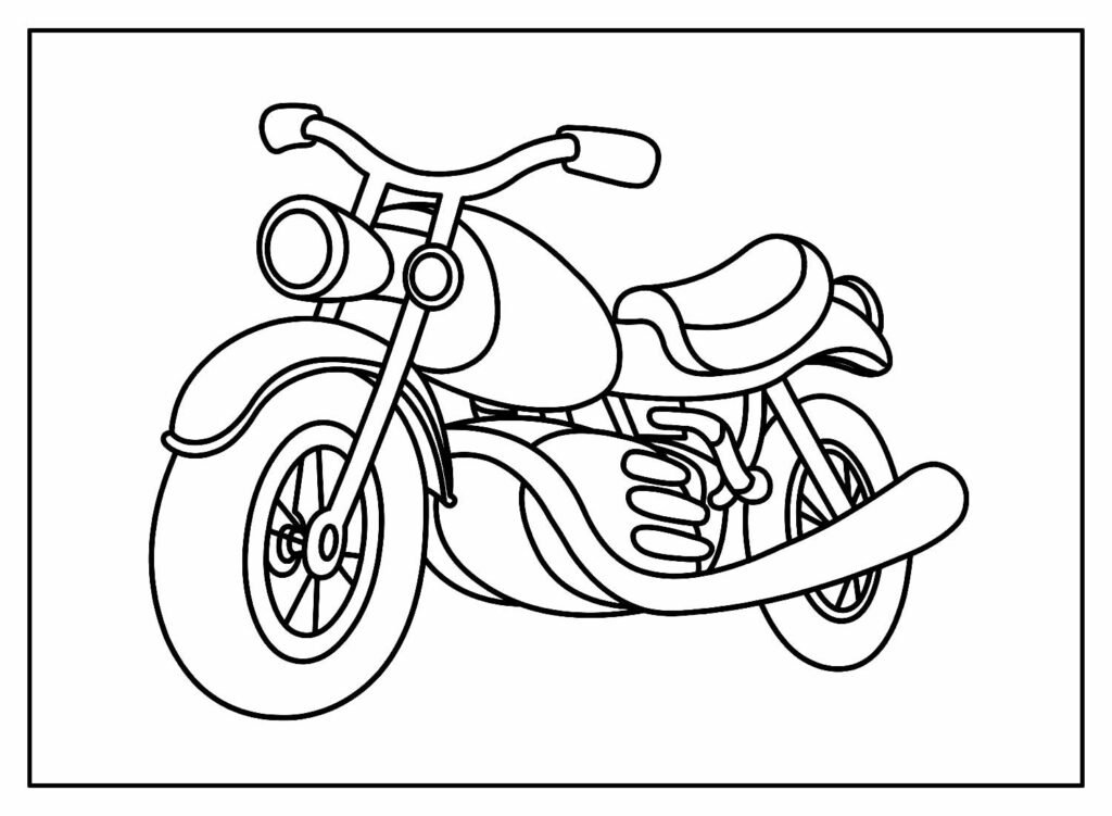 Desenho de moto para colorir. Desenhos para crianças colorir de motocicleta  - Desenhos Para Colorir
