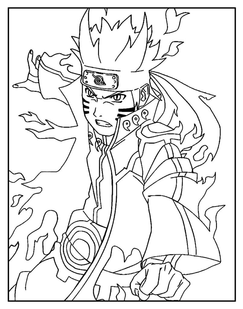 Visage De Naruto 792X1024 para colorir