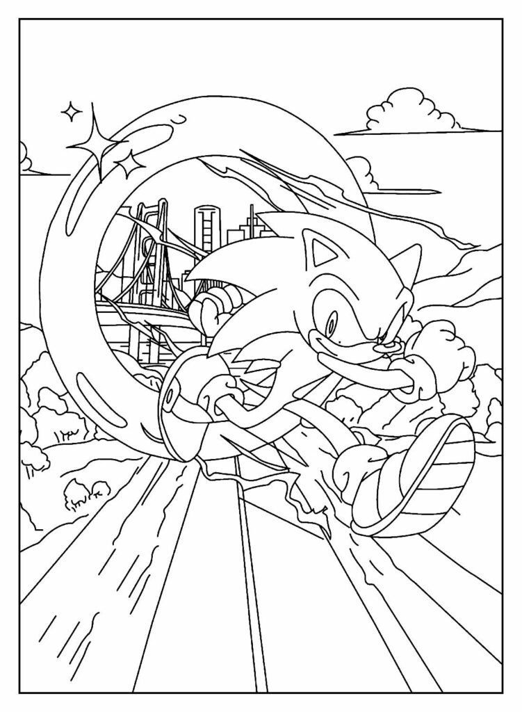 desenhos de sonic para pintar e colorir anel