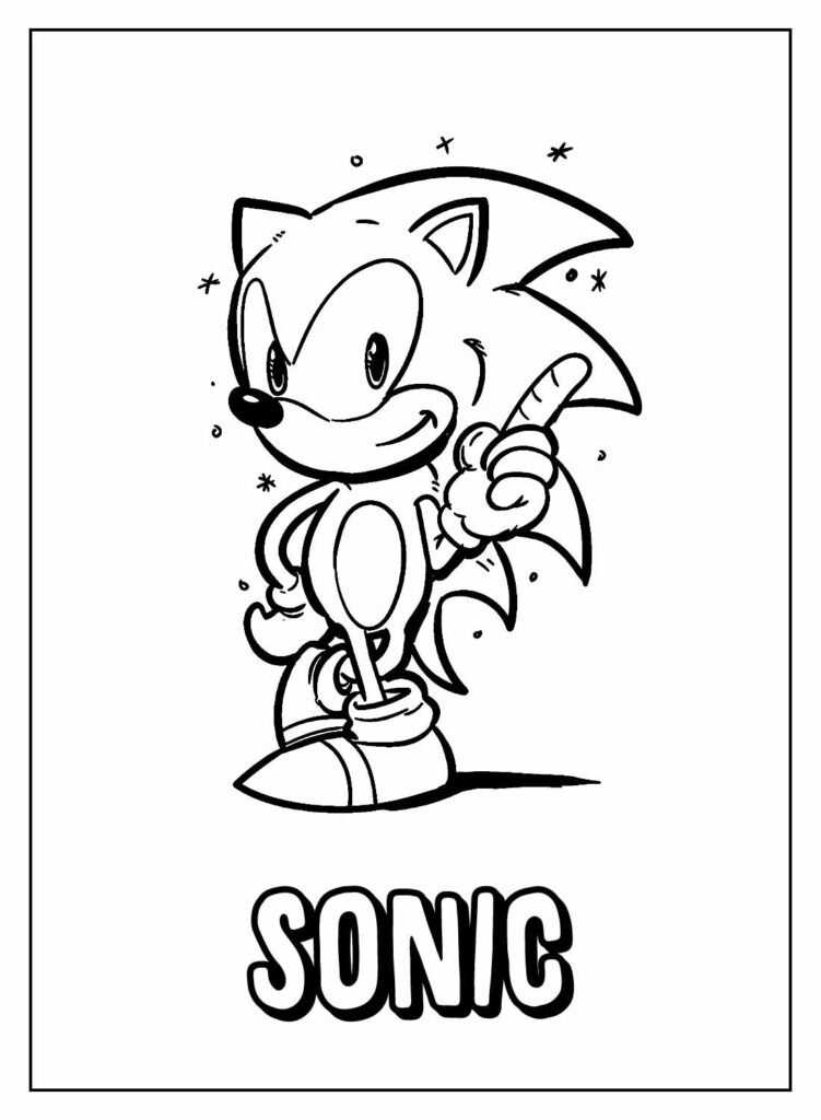 desenhos de sonic para pintar e colorir cartoon pagina