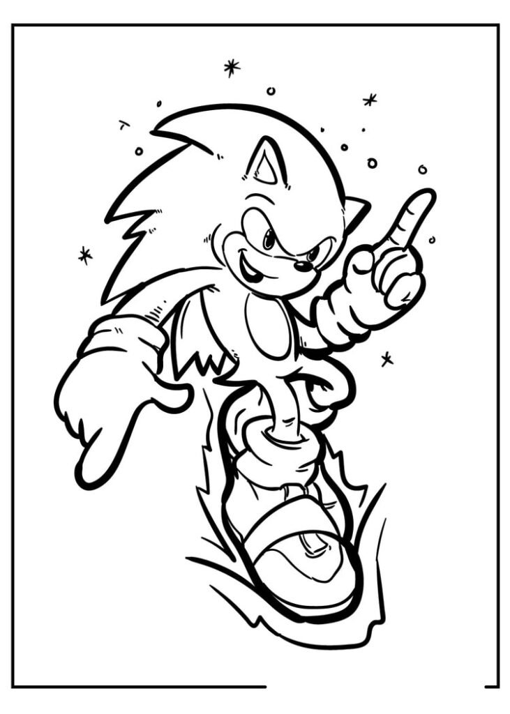 desenhos de sonic para pintar e colorir forte