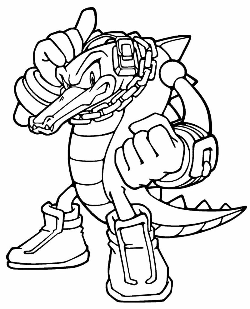 desenhos de sonic para pintar e colorir jacare