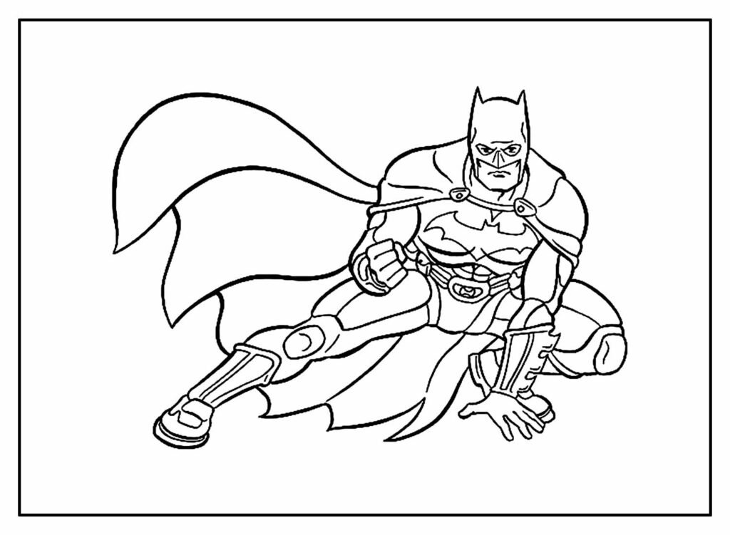 desenhos de super herois para colorir batman abaixado