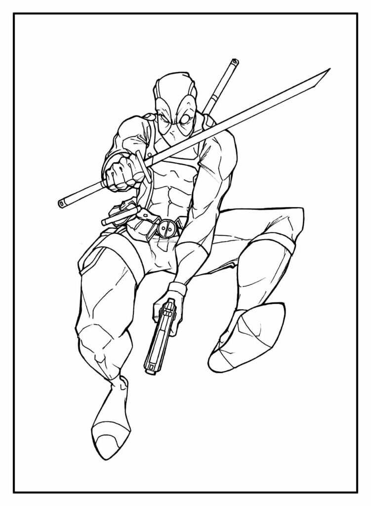 desenhos de super herois para colorir deadpool filme