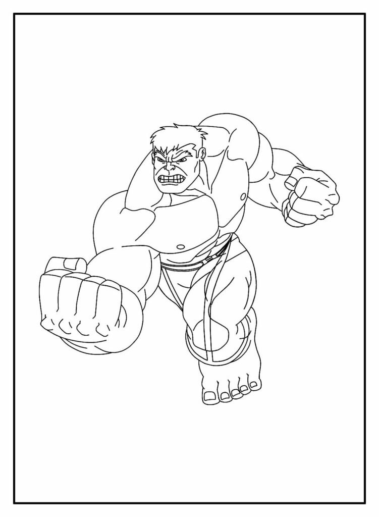 desenhos de super herois para colorir hulk correndo