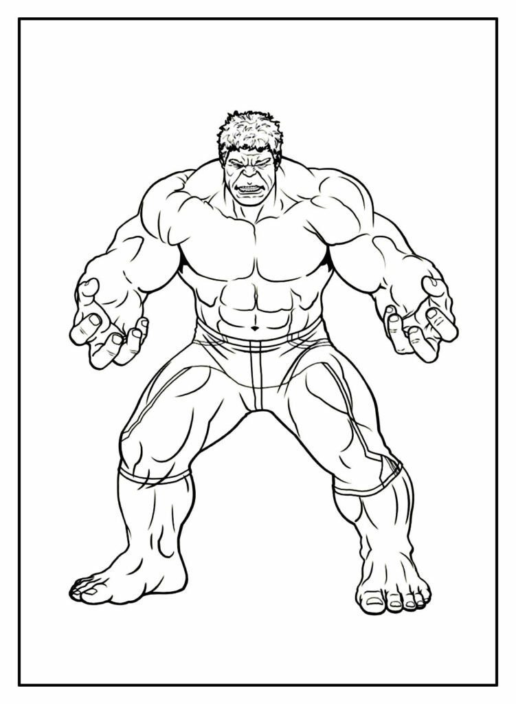 desenhos de super herois para colorir hulk inteiro