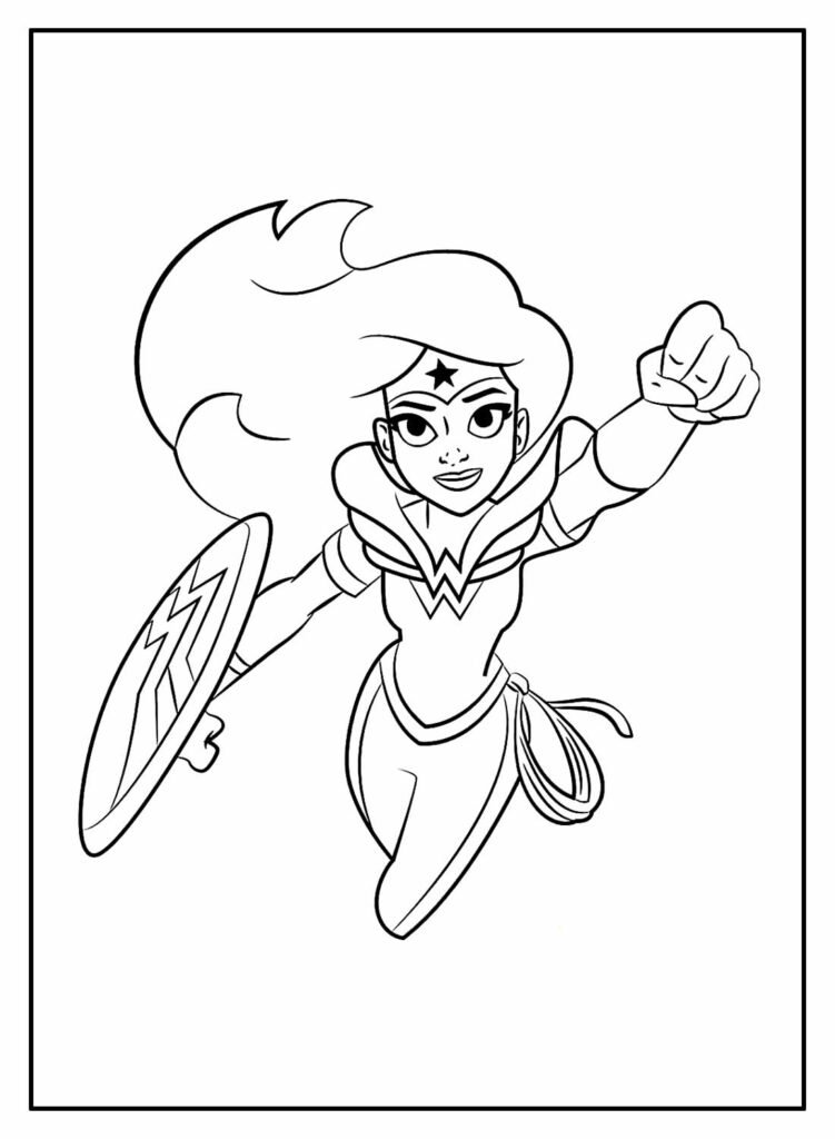 desenhos de super herois para colorir mulher maravilha cartoon