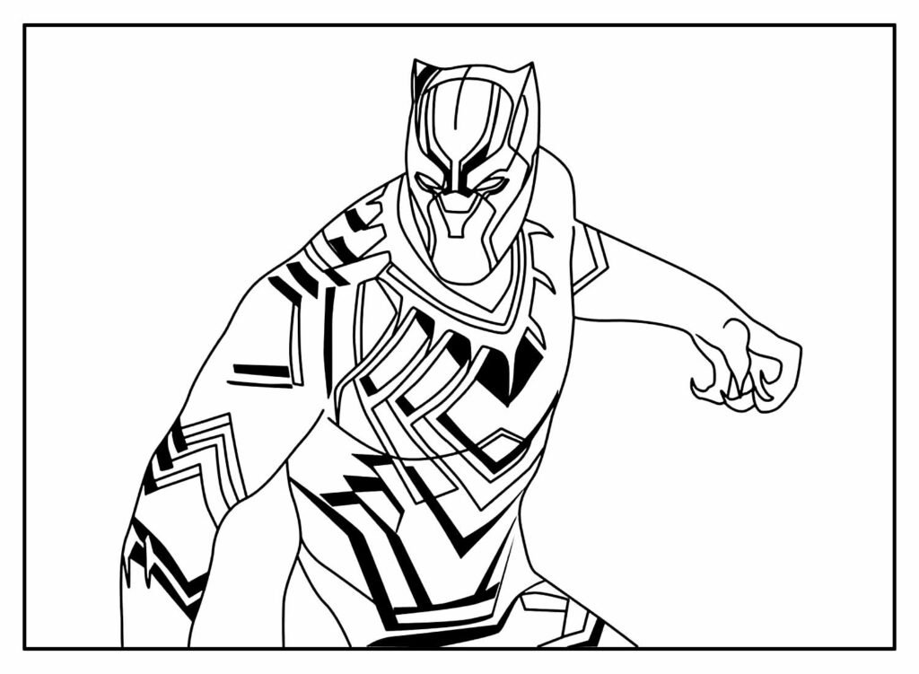 desenhos de super herois para colorir pantera negra black panther