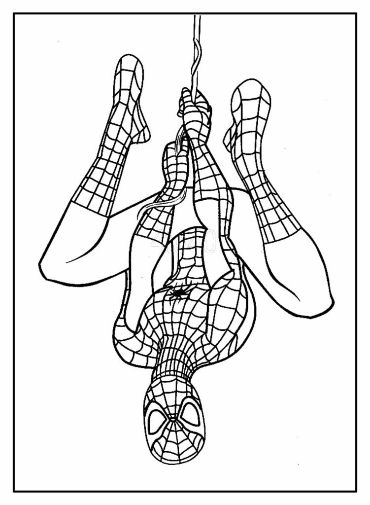 desenhos de super herois para colorir spider man cabeça pra baixo