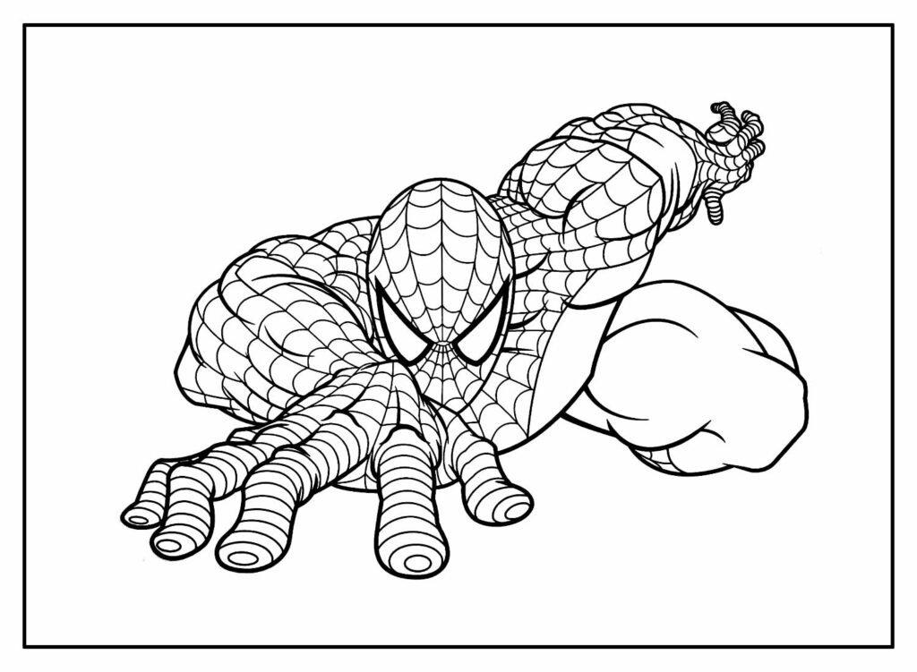 desenhos de super herois para colorir spider man escalando