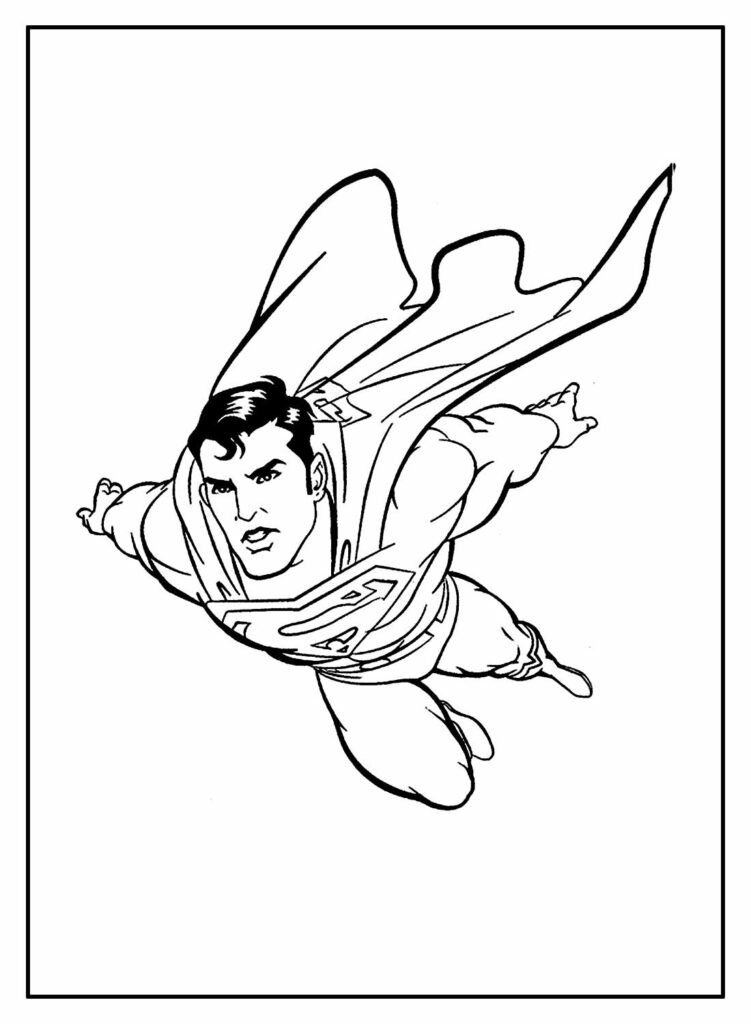 desenhos de super herois para colorir superman voando