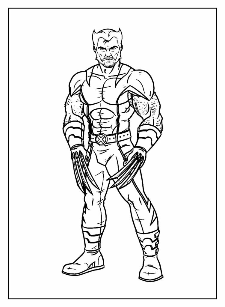 desenhos de super herois para colorir wolverine inteiro