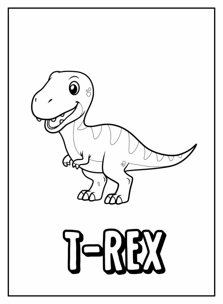 150 Desenhos de T-Rex para Colorir e Imprimir