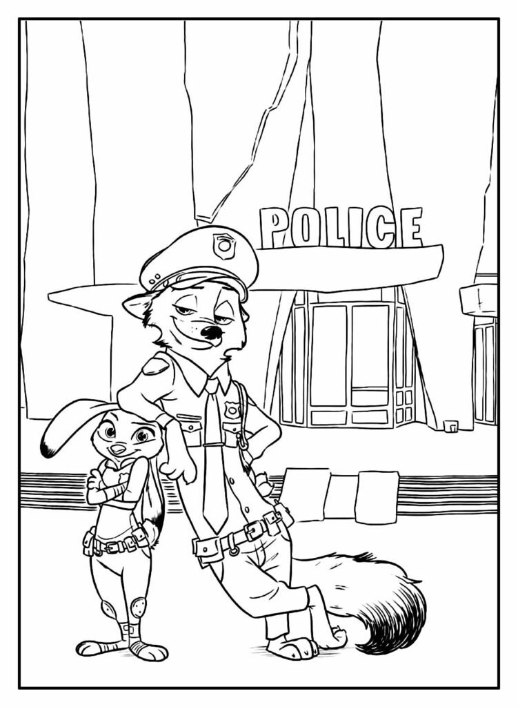 desenhos de zootopia para colorir 12