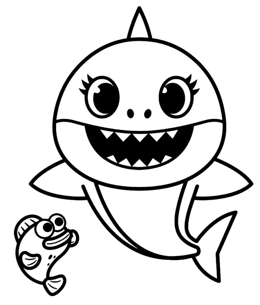 desenhos para colorir de baby shark 1