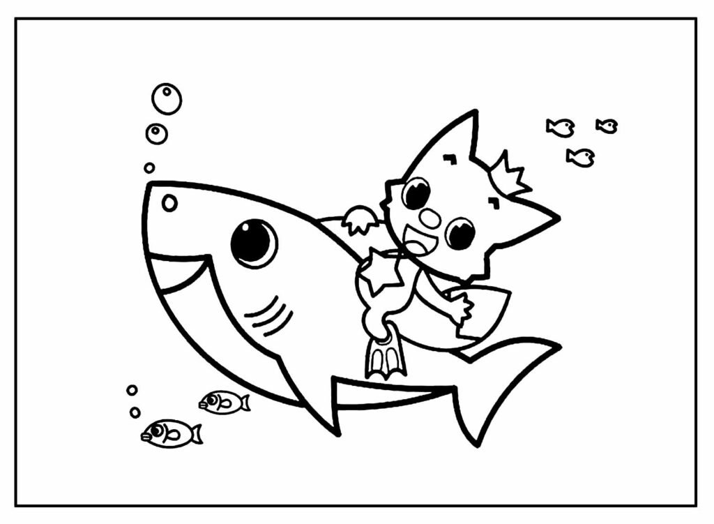 desenhos para colorir de baby shark 22