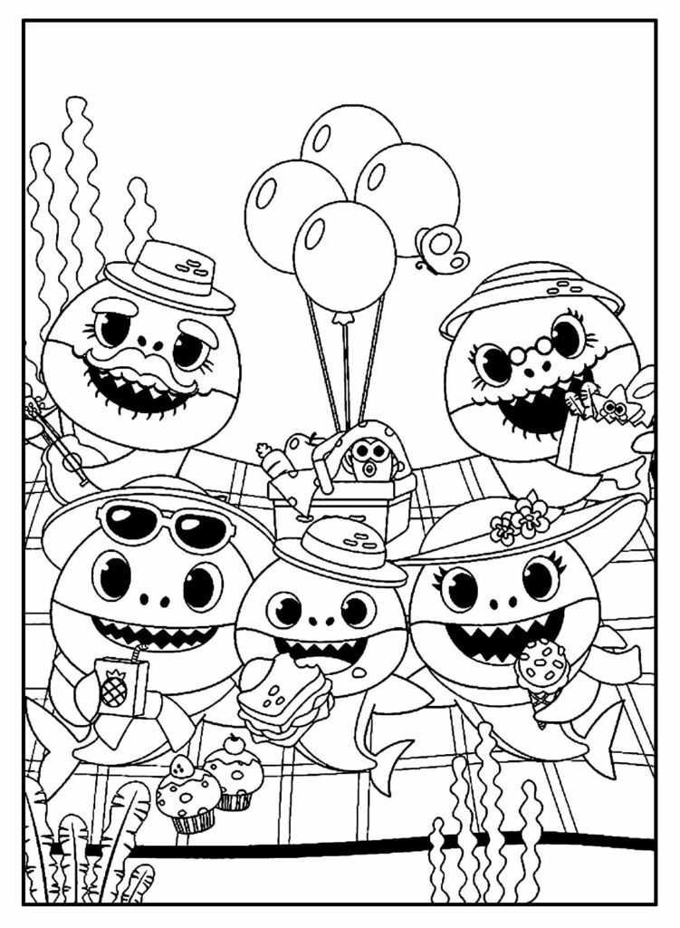 desenhos para colorir de baby shark 33