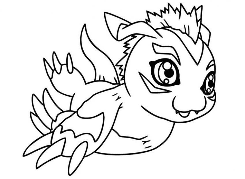 desenhos para colorir do digimon agumon